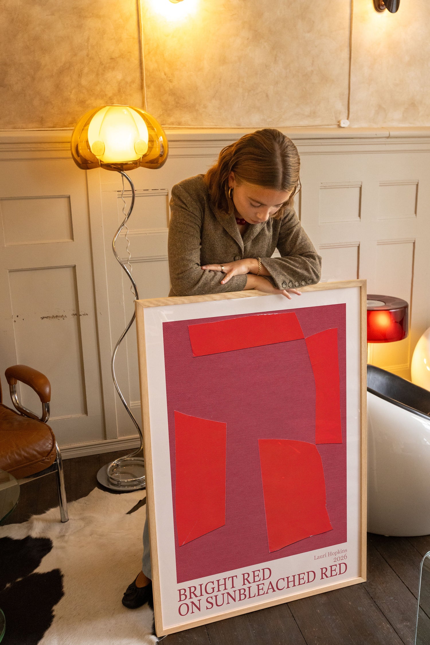 Bright Red on Sunbleached Red