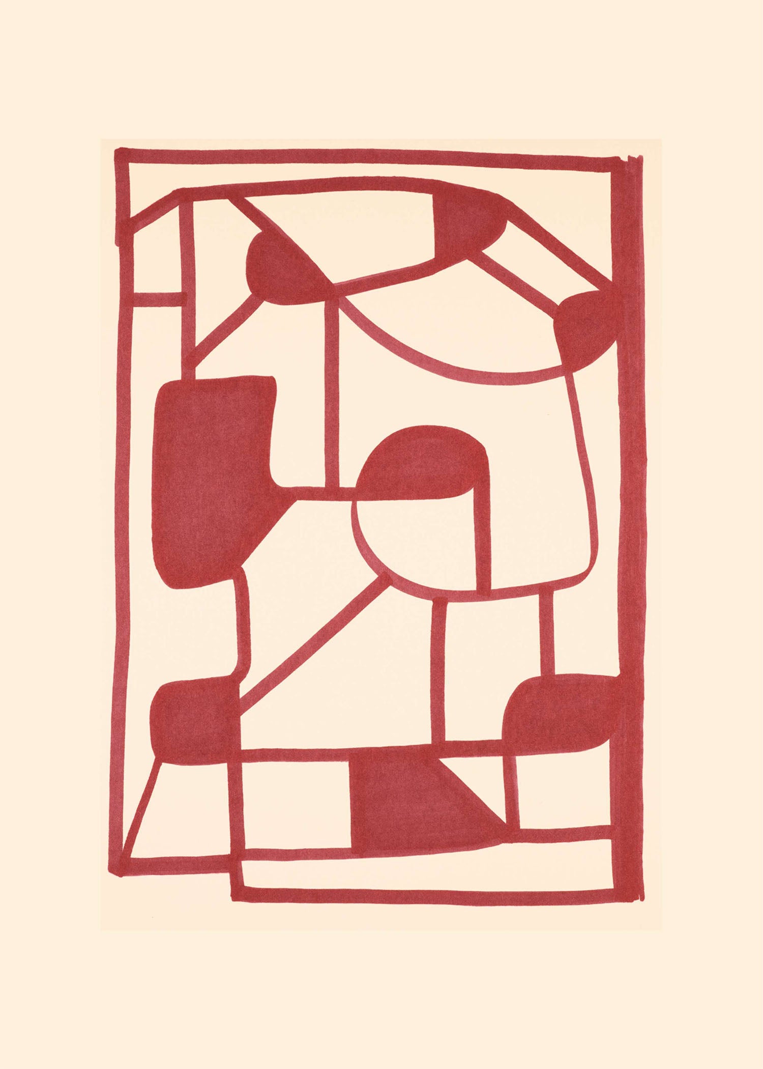 Lockige Linien – Rot