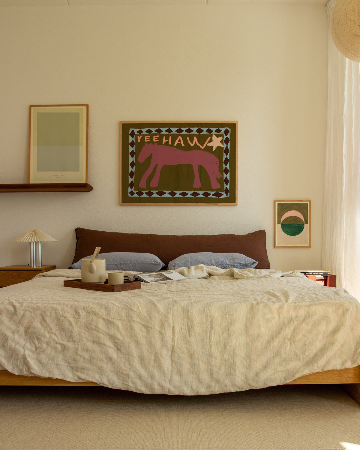 A bedroom full of colour